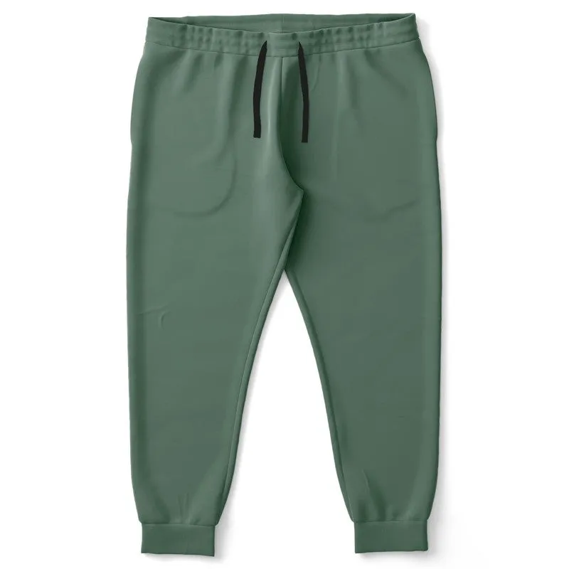 Medium Dark Green Joggers | Unisex | with PLUS sizes | Medium Dark Pale Pastel Green | C30M0Y30K60