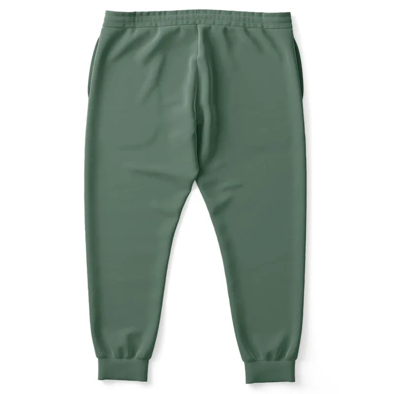 Medium Dark Green Joggers | Unisex | with PLUS sizes | Medium Dark Pale Pastel Green | C30M0Y30K60