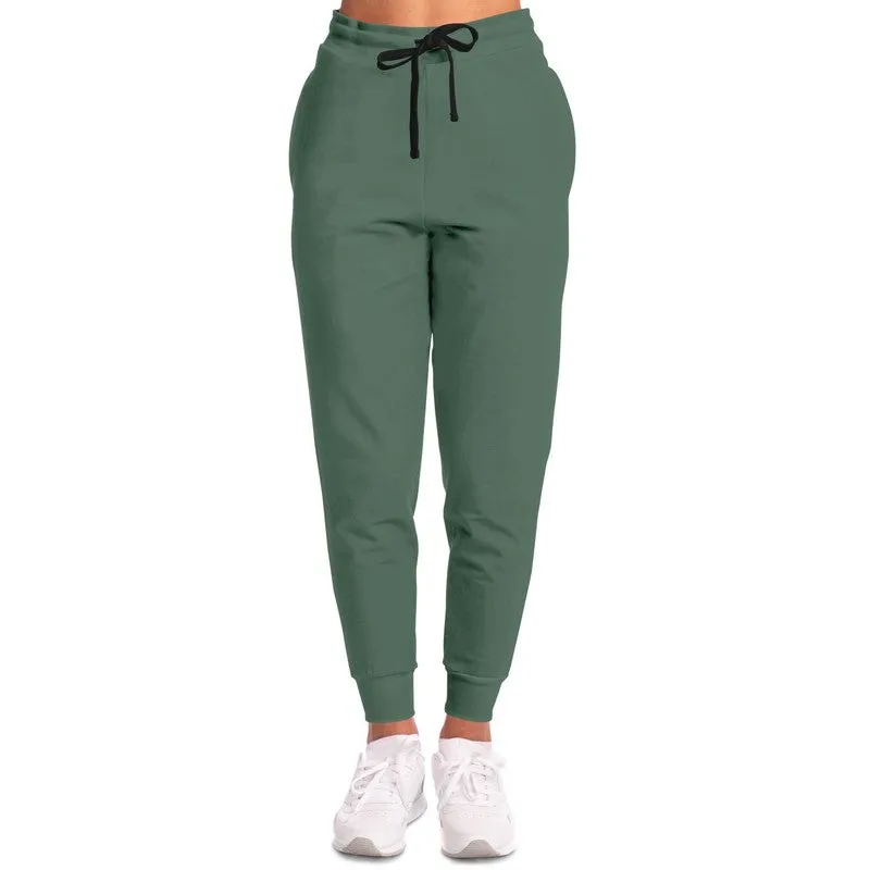 Medium Dark Green Joggers | Unisex | with PLUS sizes | Medium Dark Pale Pastel Green | C30M0Y30K60