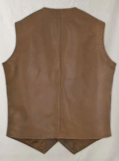 Men’s Brown Leather Biker Vest