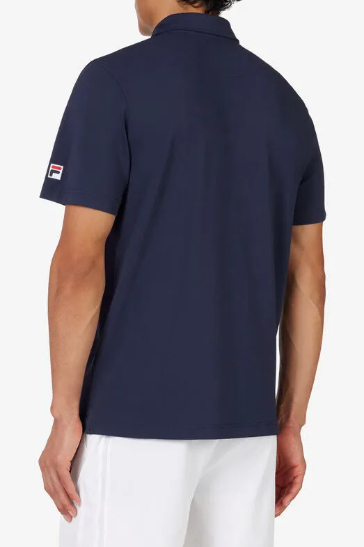 Mens Fila Essentials Pique Polo (Navy)