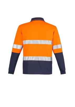 Mens Hi Vis Spliced Polo - Long Sleeve Hoop Taped