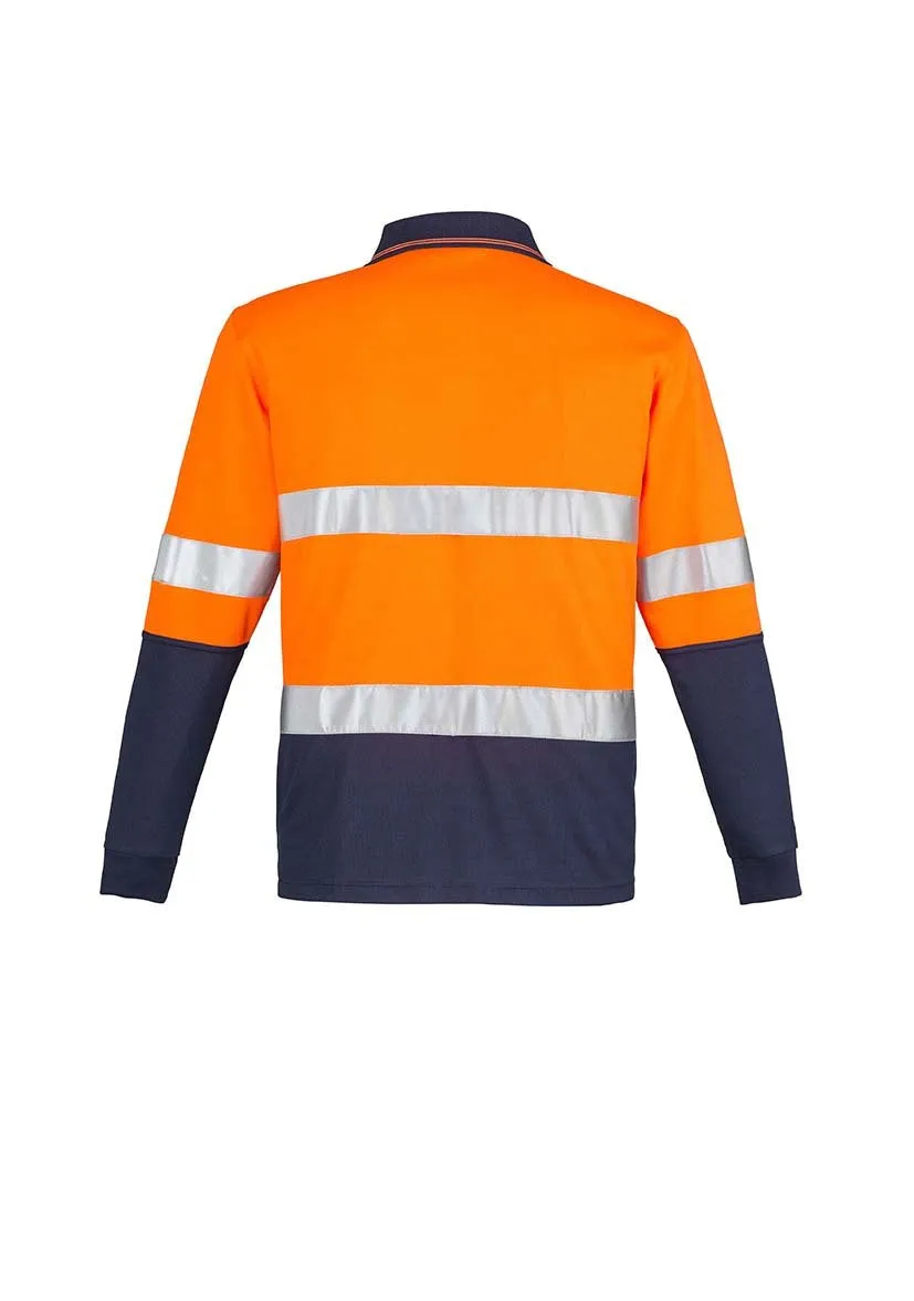 Mens Hi Vis Spliced Polo - Long Sleeve Hoop Taped