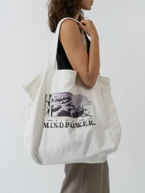 Mind Power Oversized Tote - Heritage White