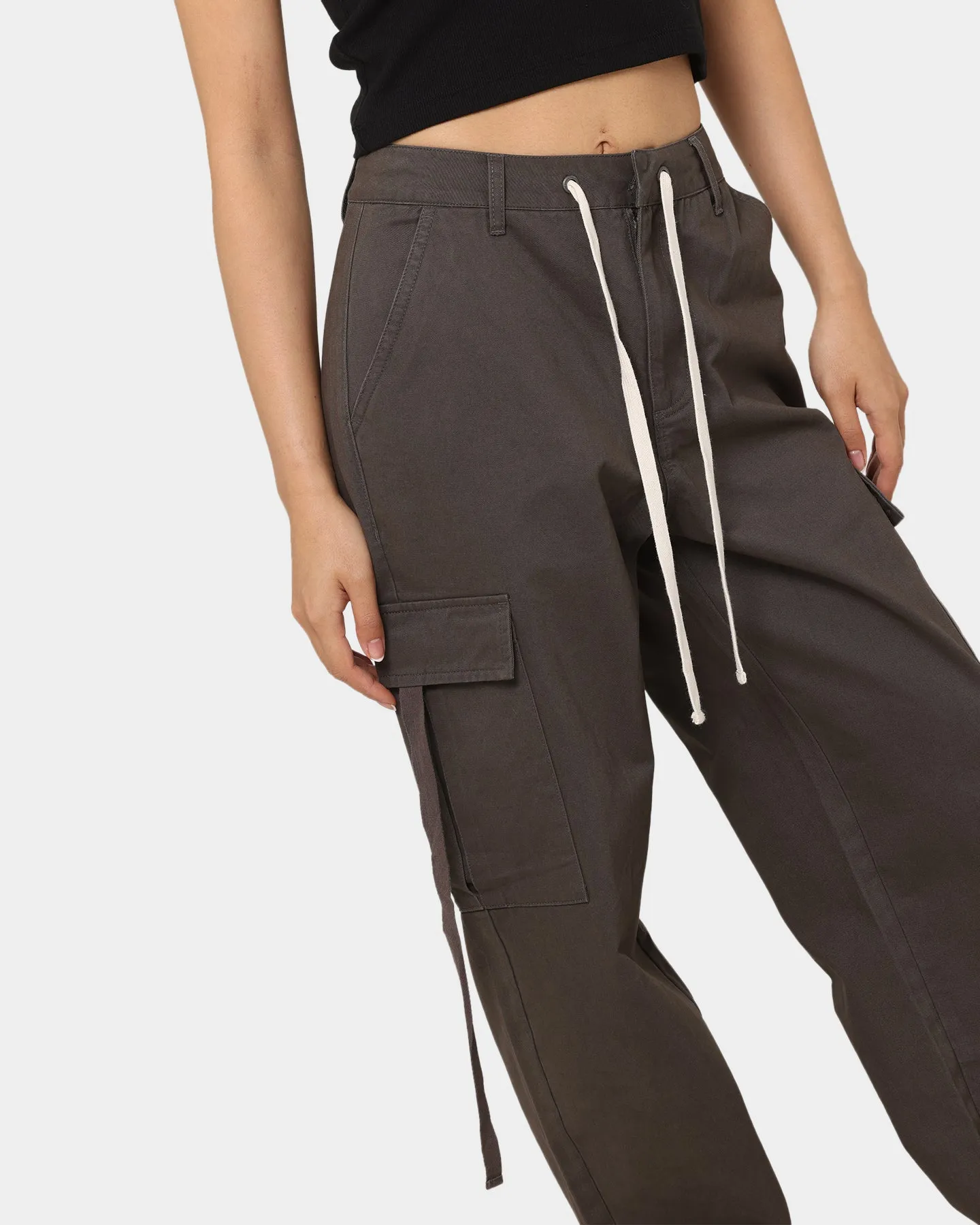 MNML Women's Baggy Cargo Pants Charcoal