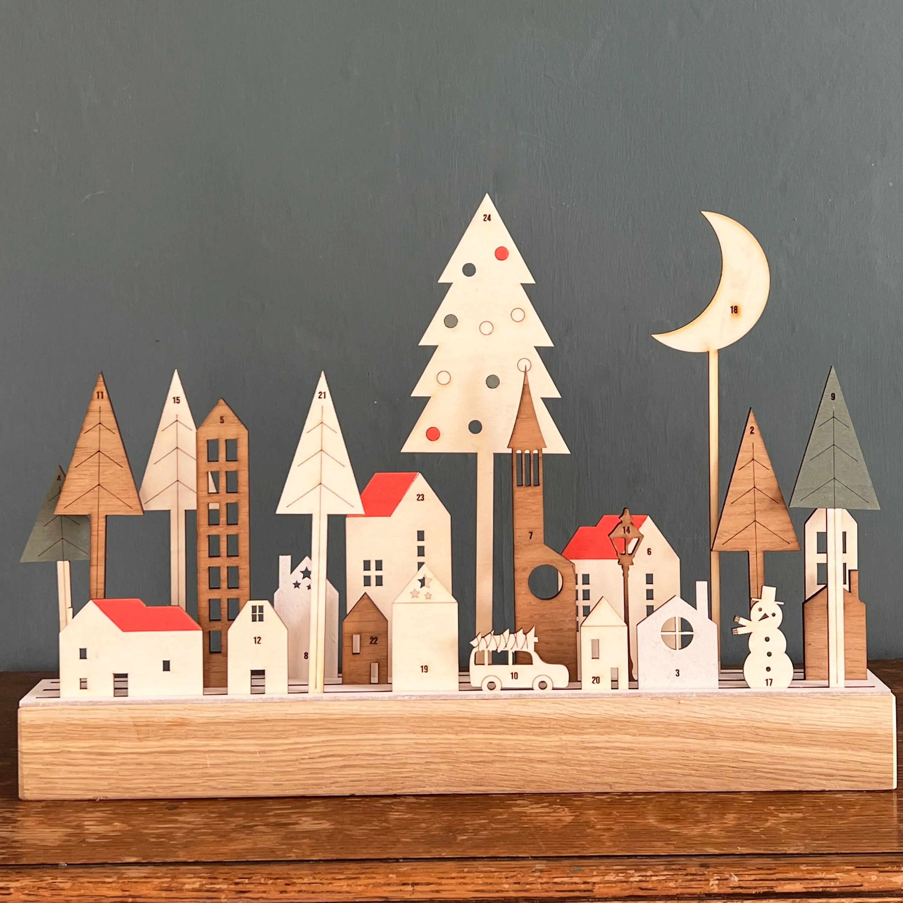 Modo Winter Village Wooden Advent Calendar