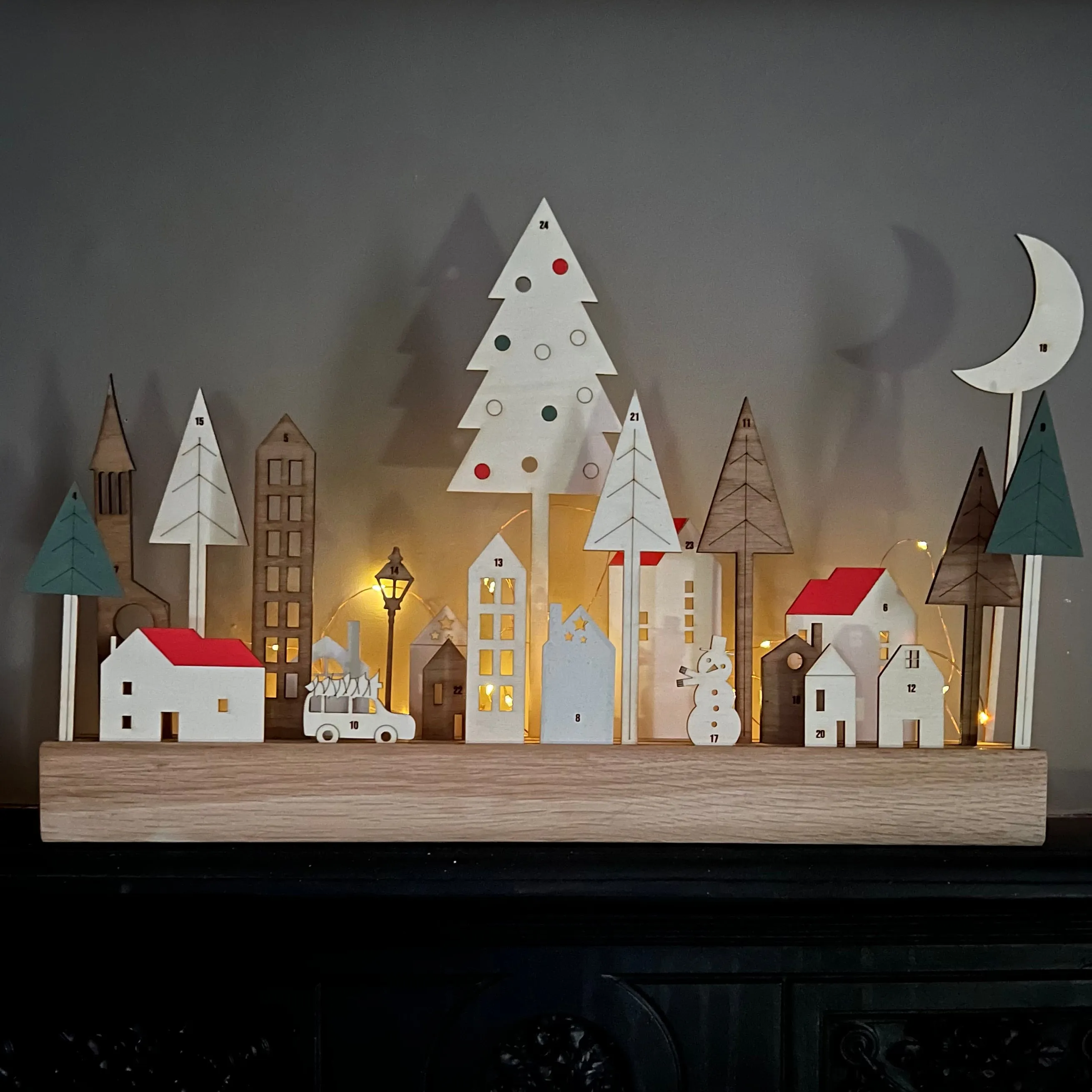 Modo Winter Village Wooden Advent Calendar