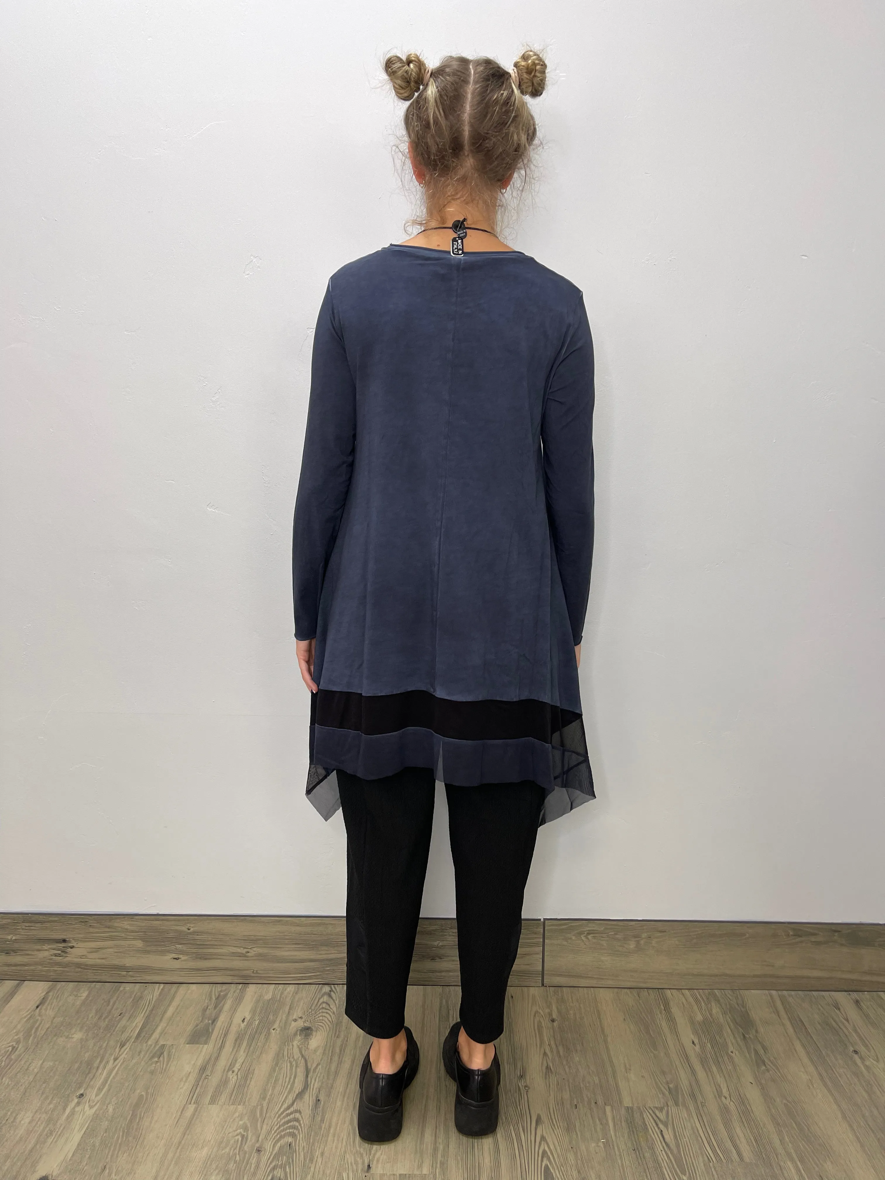 Navy Long Sleeve Shark bite Tunic