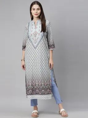 Neeru's Blue Color Chiken Fabric Tunic