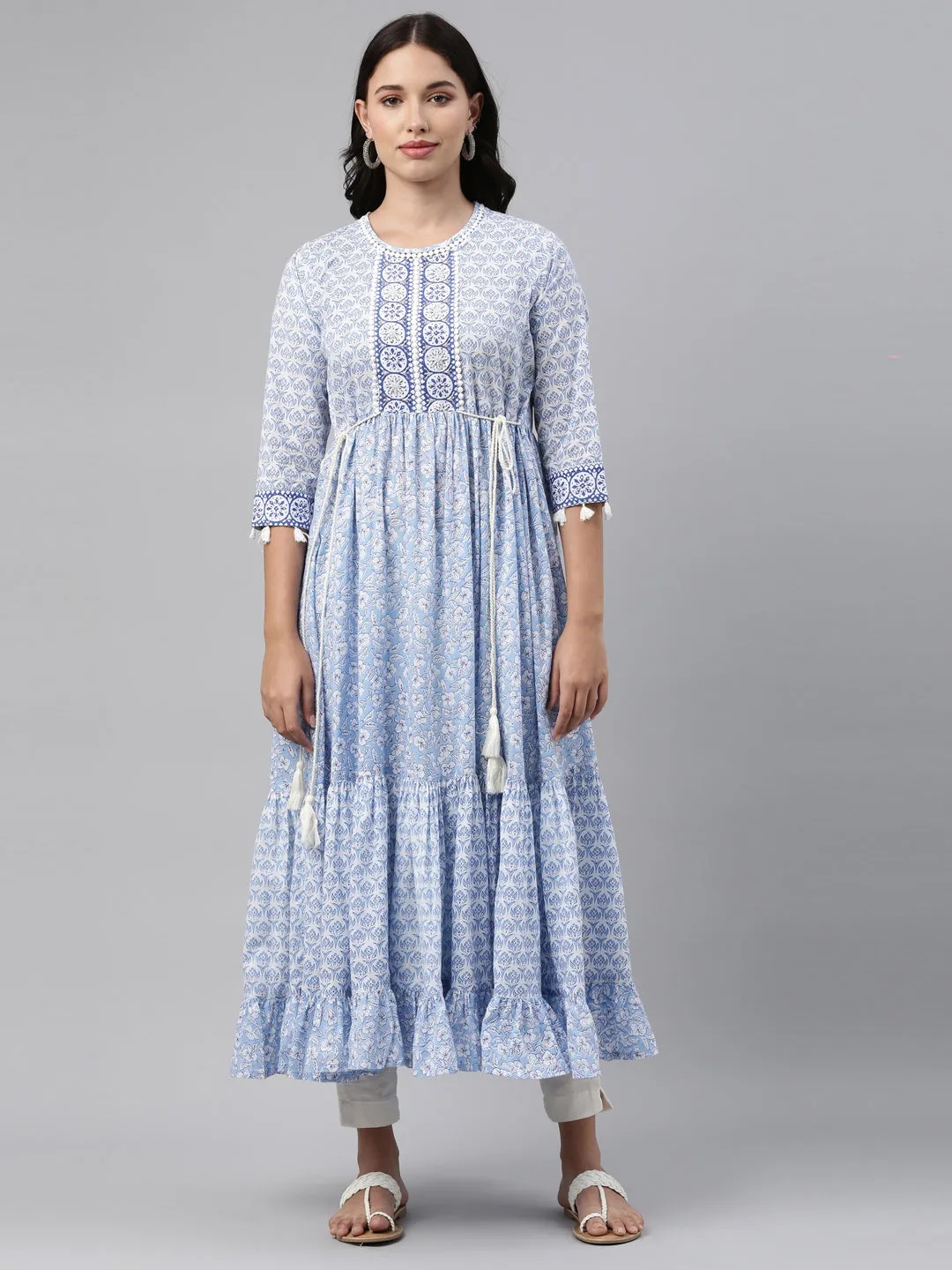 Neeru's Blue Color Cotton Fabric Tunic