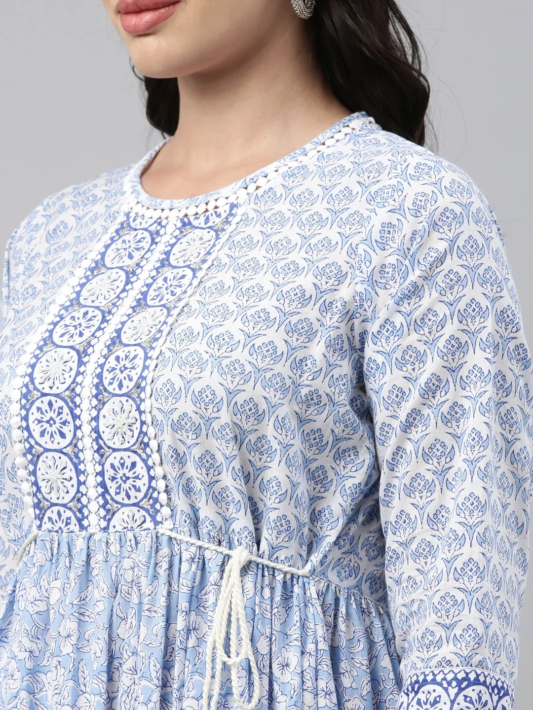 Neeru's Blue Color Cotton Fabric Tunic