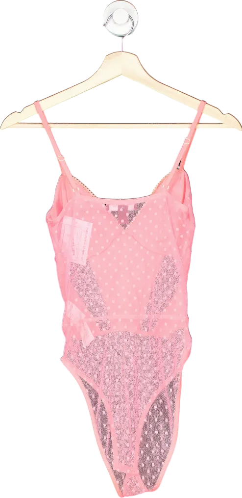 New Look Pink Lace Bodysuit UK 8