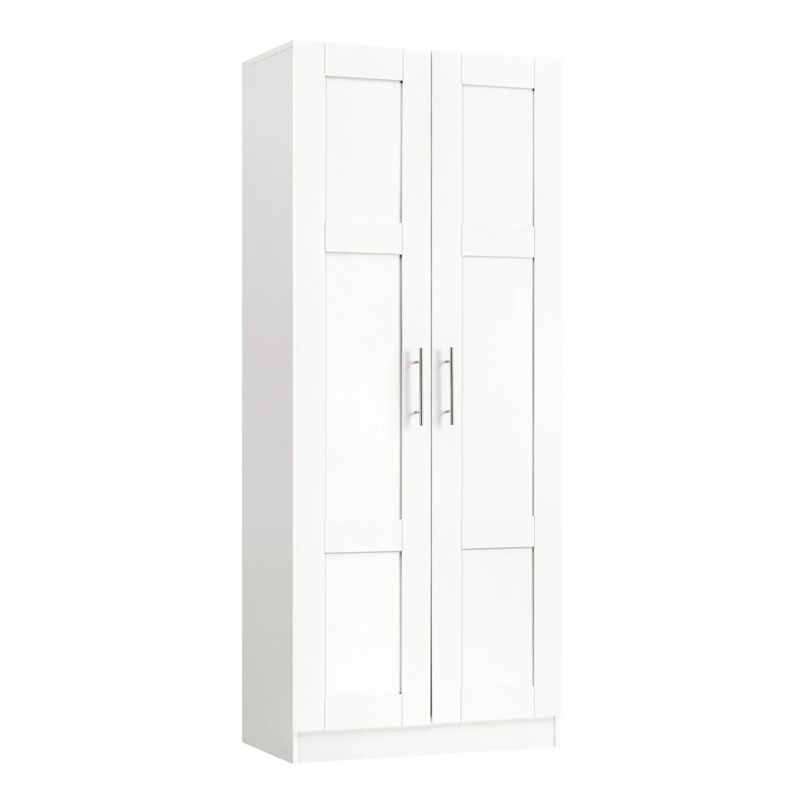 Oikiture Wardrobe Clothes Storage Cabinet Large Cupboard 2 Doors 4 Shelves White