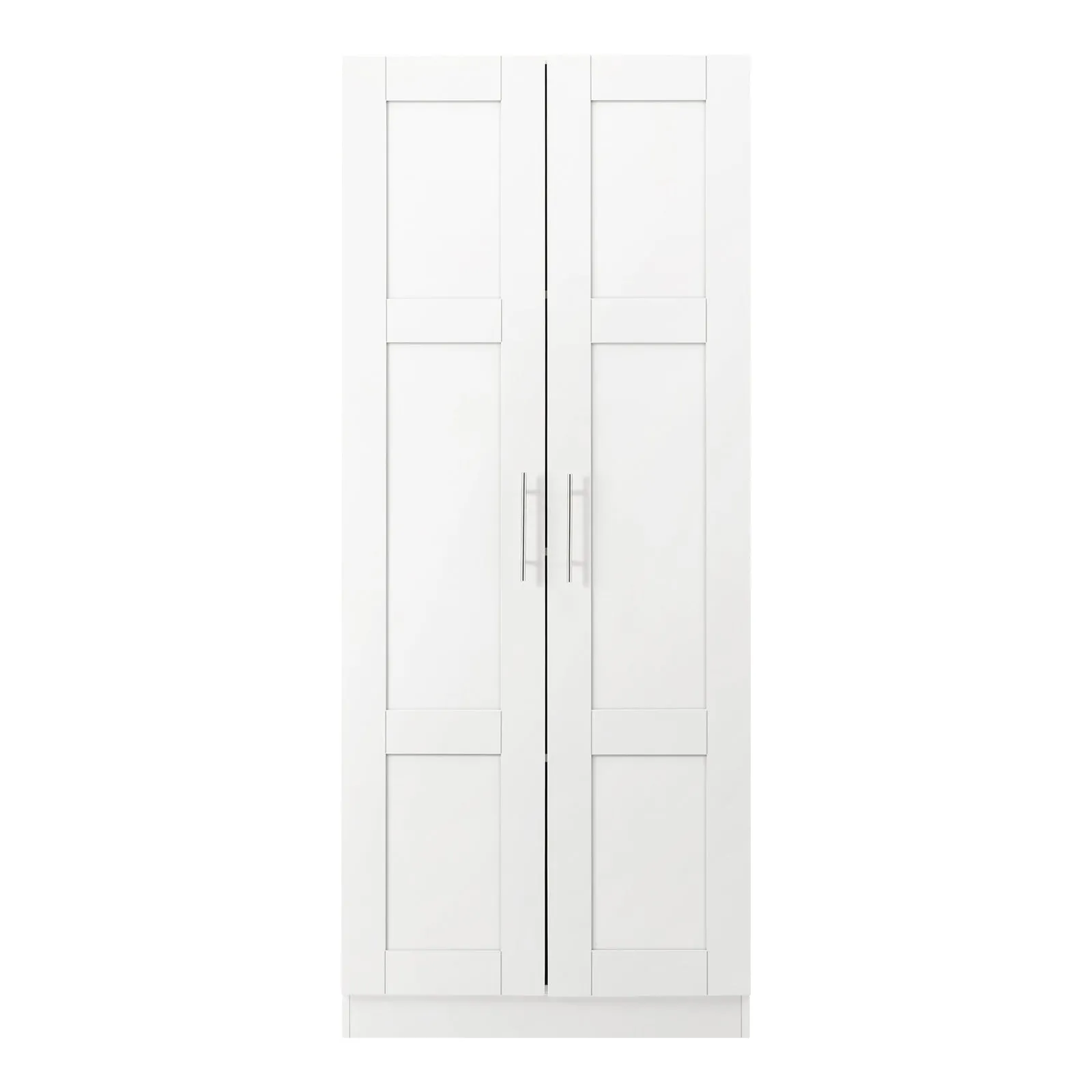 Oikiture Wardrobe Clothes Storage Cabinet Large Cupboard 2 Doors 4 Shelves White