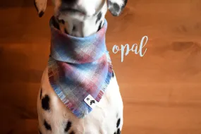 OPAL Fringed Flannel Dog Bandana - Snap/Tie On Cotton Scarf