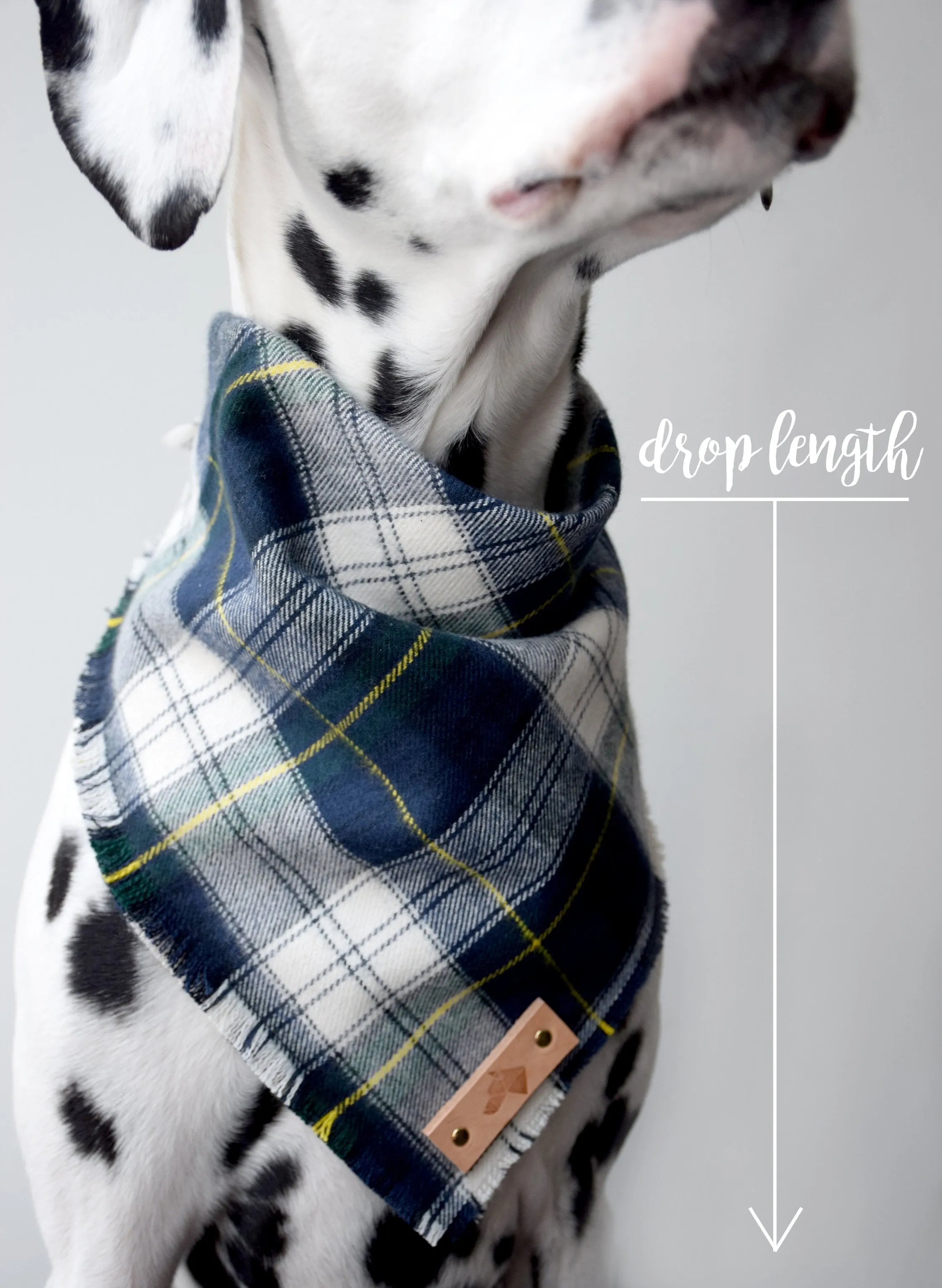 OPAL Fringed Flannel Dog Bandana - Snap/Tie On Cotton Scarf