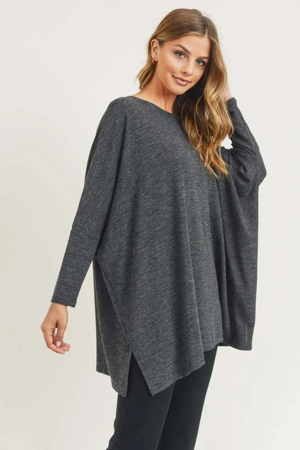 Oversized Dolman Sleeve Tunic Top