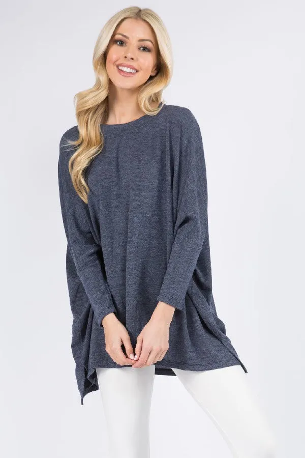 Oversized Dolman Sleeve Tunic Top