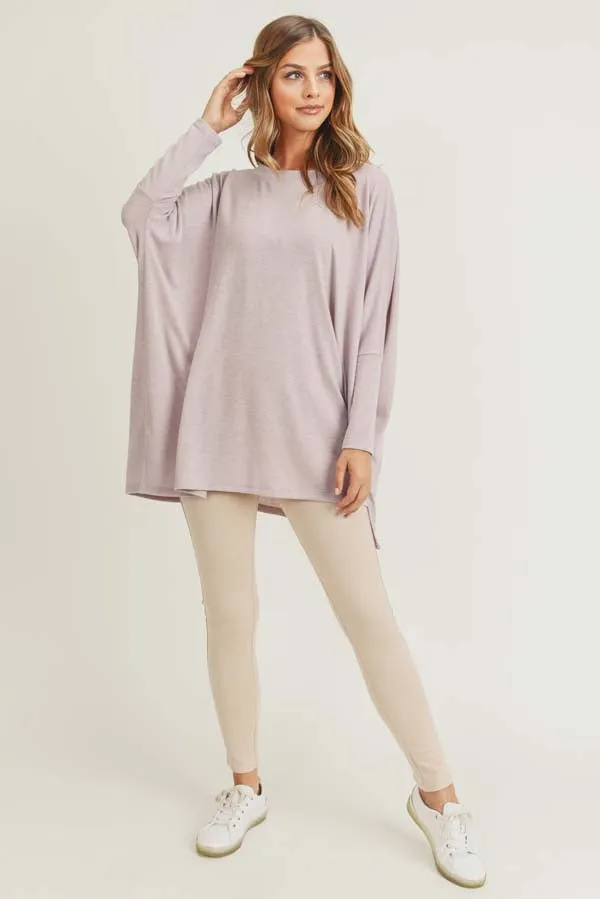 Oversized Dolman Sleeve Tunic Top