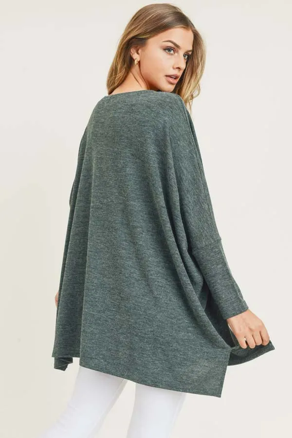 Oversized Dolman Sleeve Tunic Top