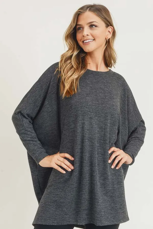 Oversized Dolman Sleeve Tunic Top