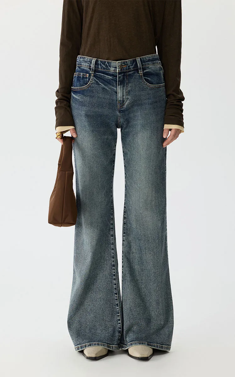 Pants / JNBY Flared Cuffed Denim Pants