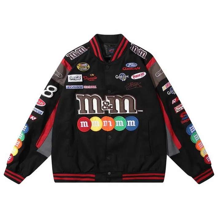 Patched Letterman Racing Jacket