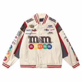 Patched Letterman Racing Jacket