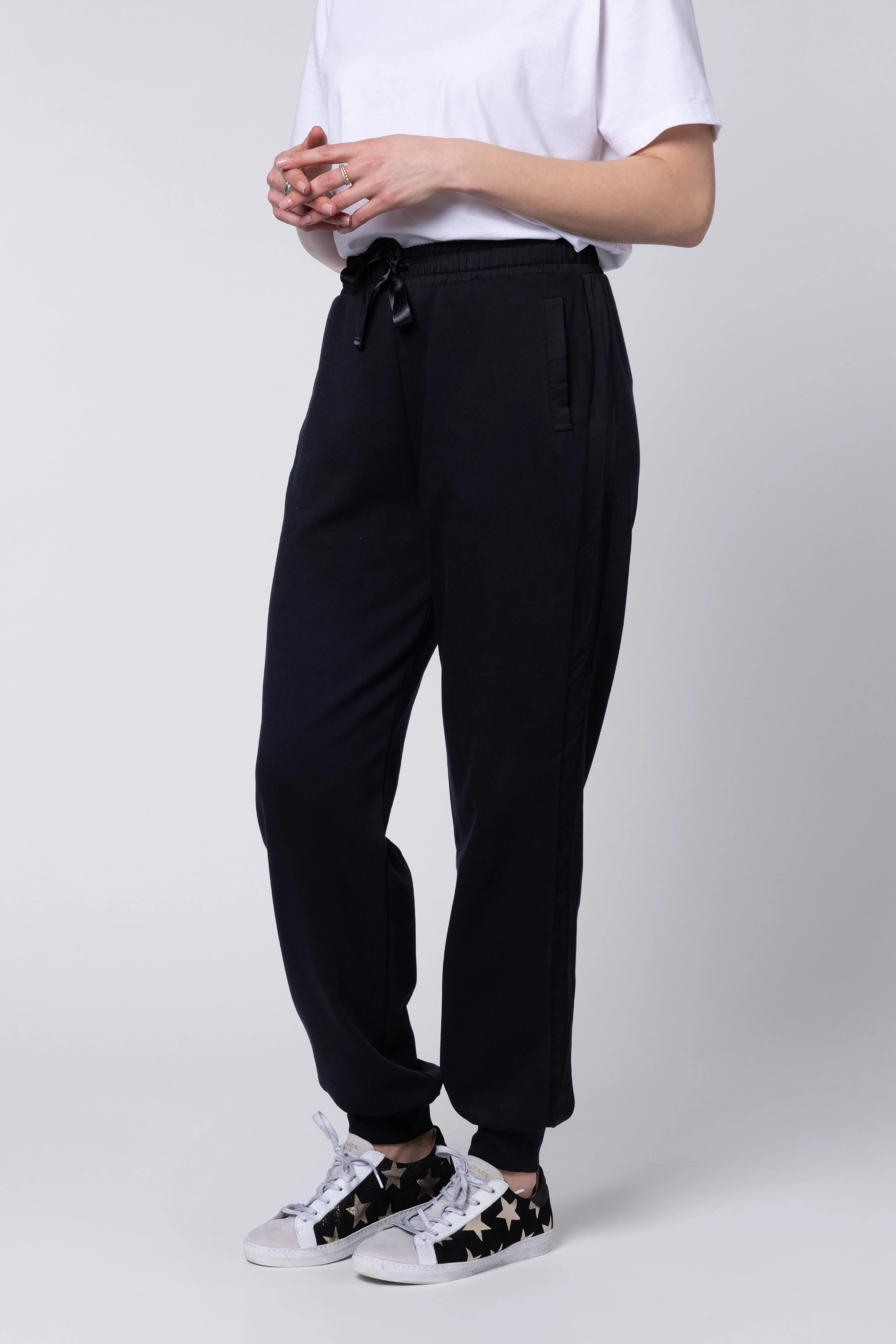 Perfect Side Stripe Joggers (Black)