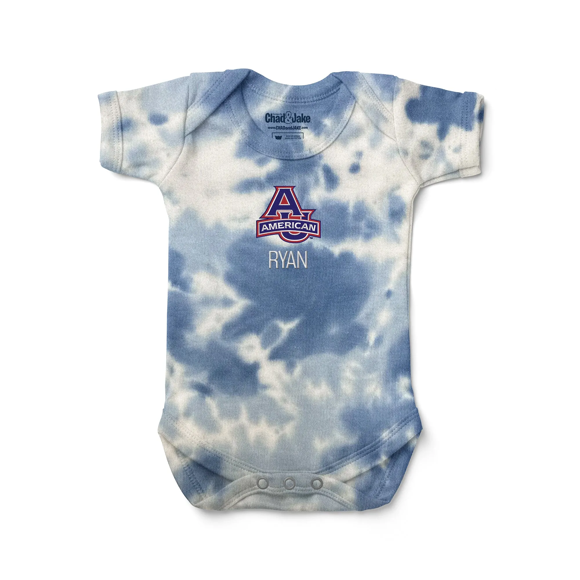 Personalized American University Eagles Tie Dye Bodysuit