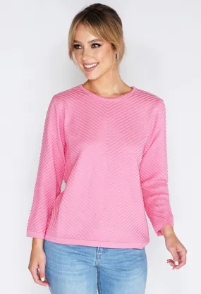 Pink Chevron Stripe Knit