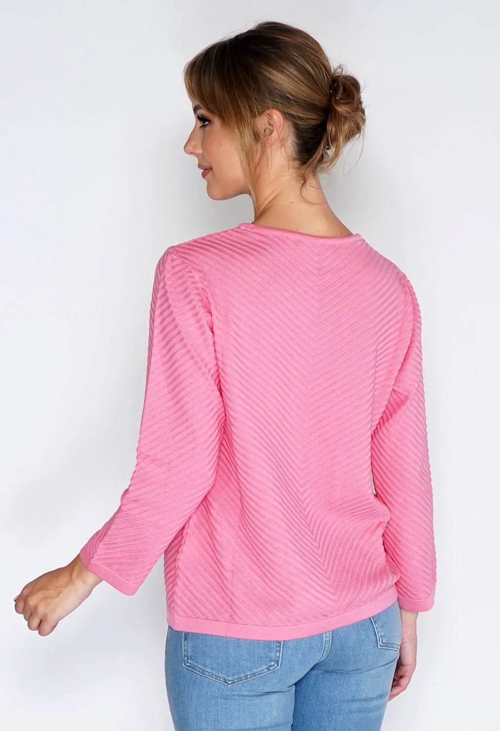 Pink Chevron Stripe Knit