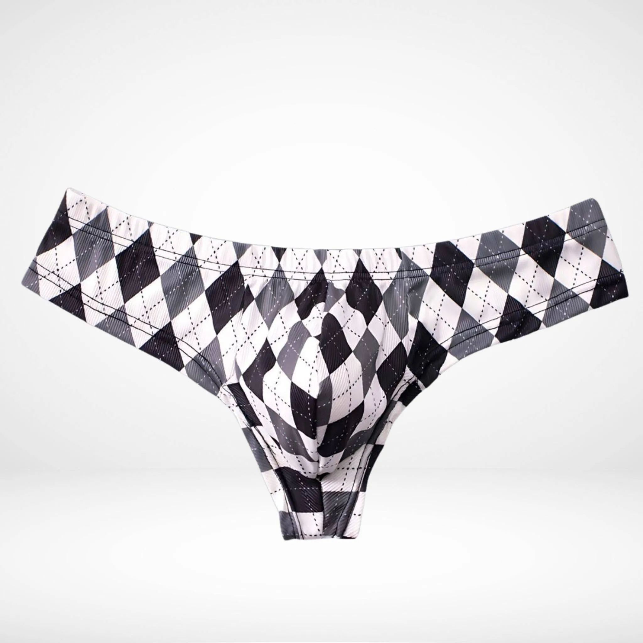 Plaid Brief Front Thong Underwear