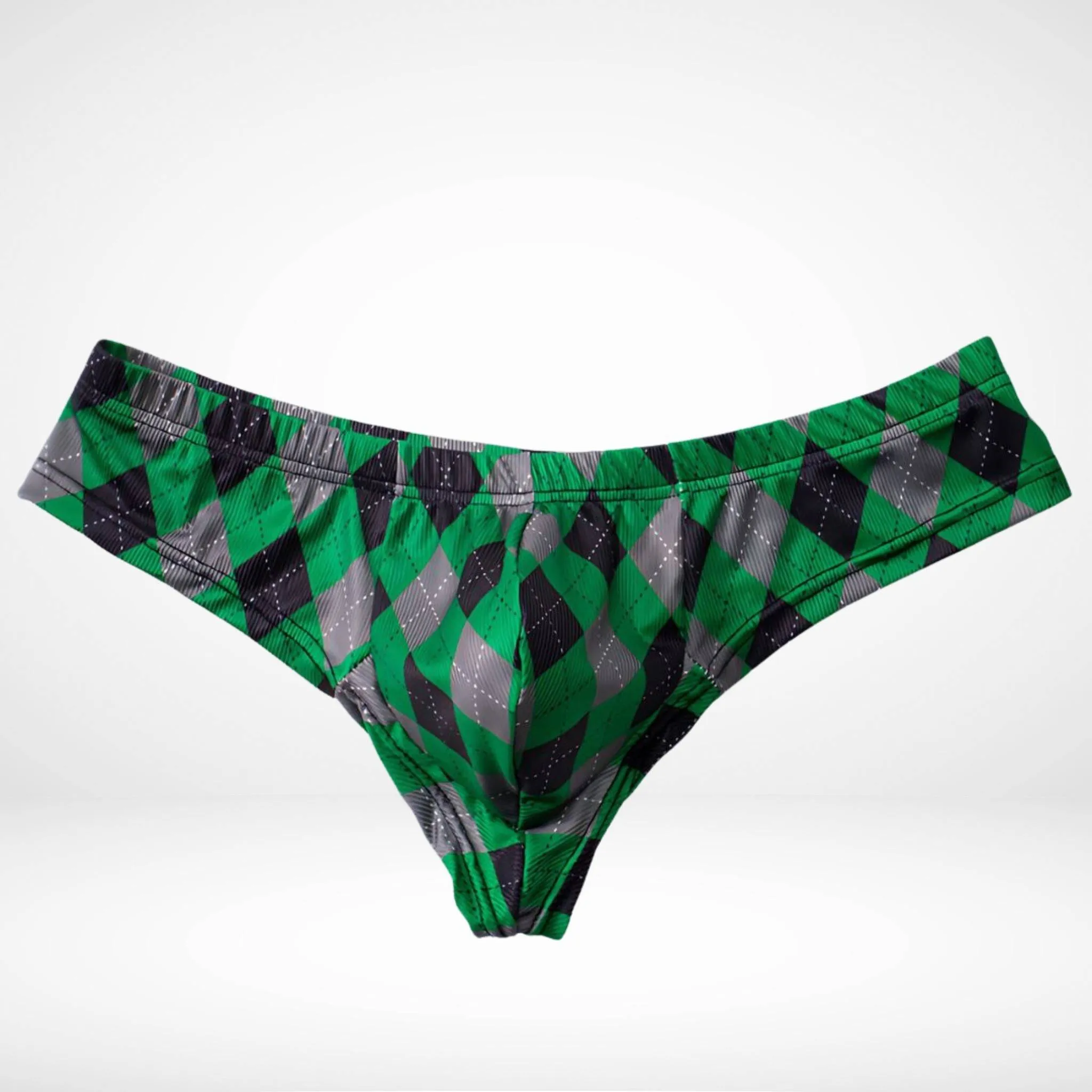 Plaid Brief Front Thong Underwear