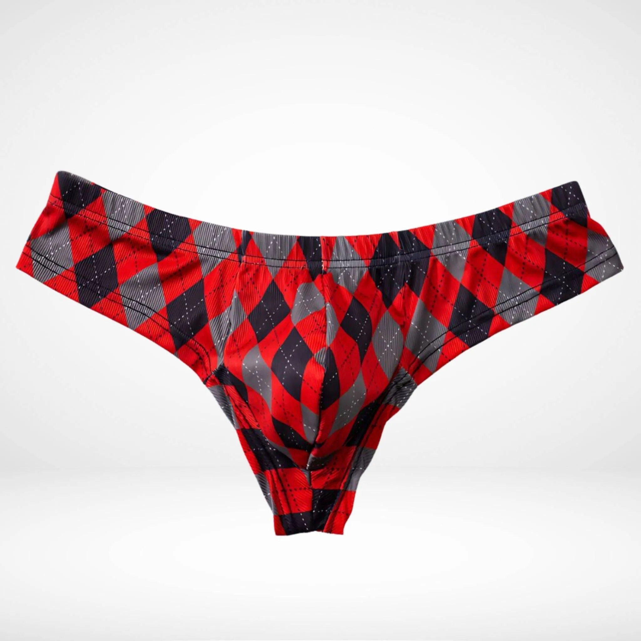 Plaid Brief Front Thong Underwear