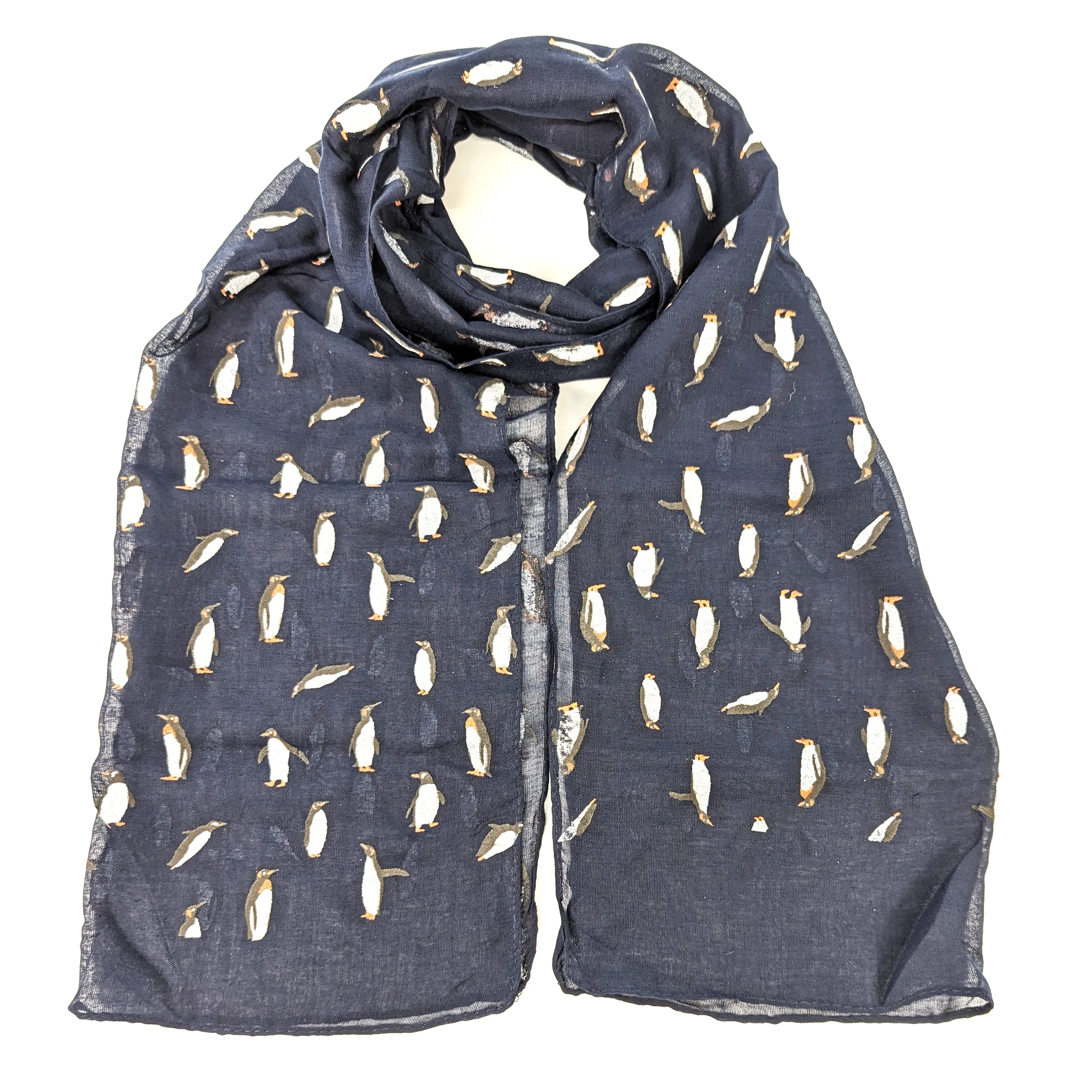 Playing Penguins Scarf - Navy Blue