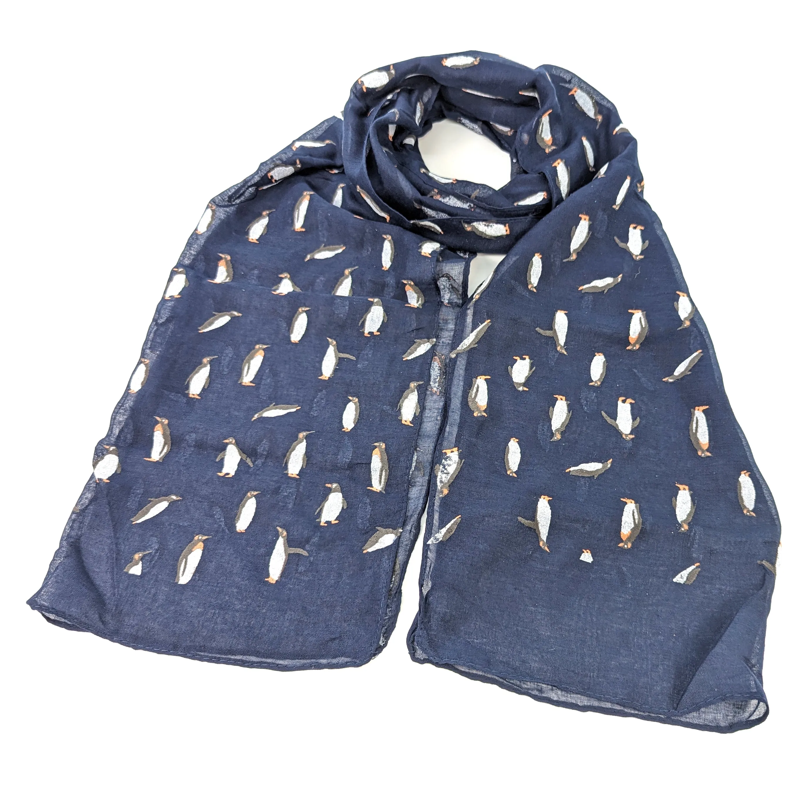 Playing Penguins Scarf - Navy Blue