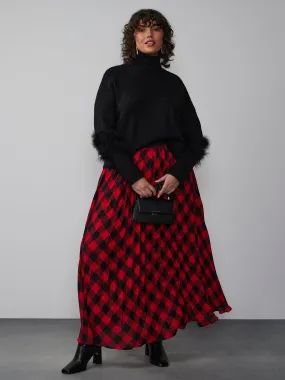 Plus Buffalo Plaid Maxi Skirt