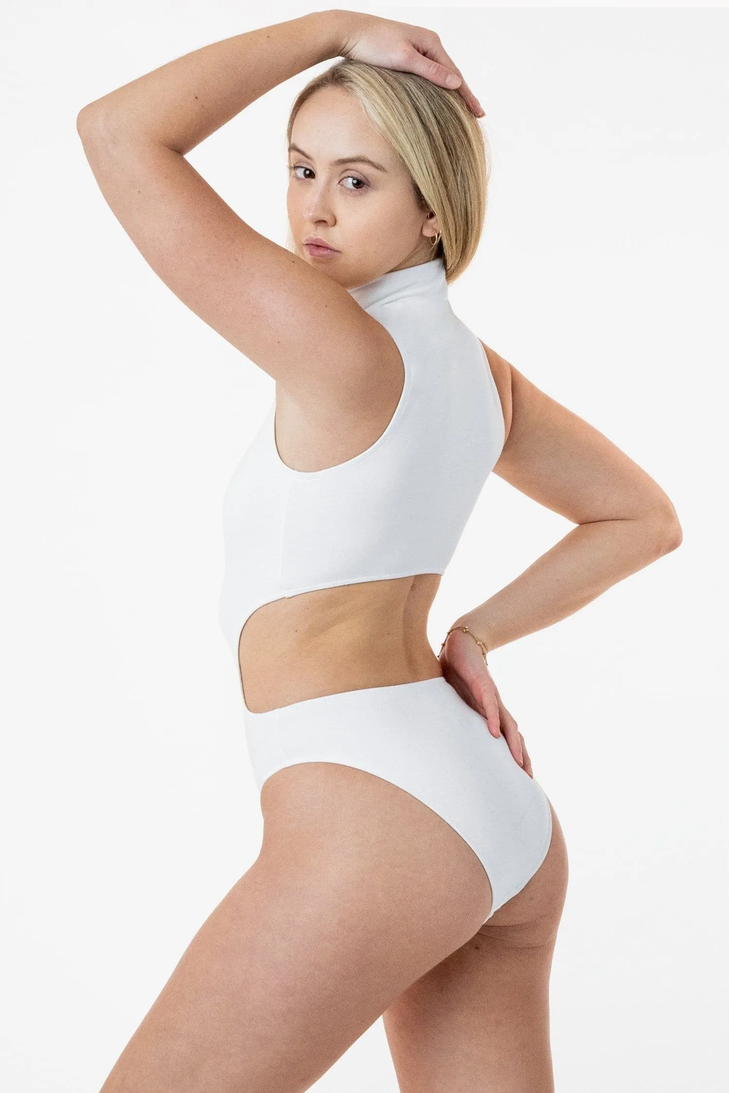 PON127 - Ponte Mockneck Cutout Bodysuit