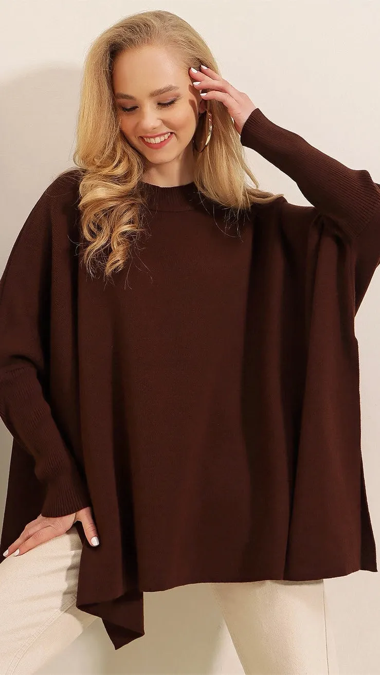 Pull Poncho surdimensionné