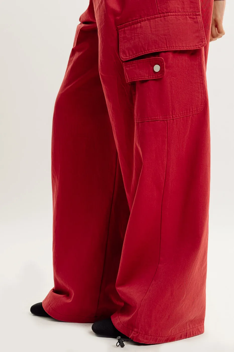 Red Drawstring Cargo Pant