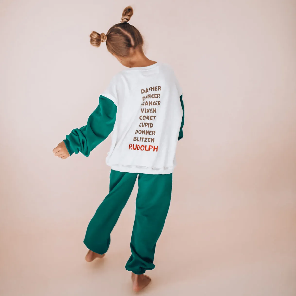 REINDEERS | printed front & back | colorblock oversized drop shoulder pullover | KIDS