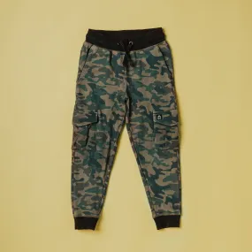 Relaxed Fit Cargo Joggers - Faded Camo