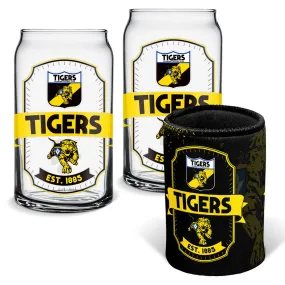 Richmond Tigers Can Glasses & Can Cooler Pack