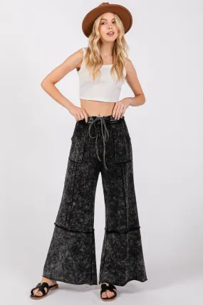 SAGE   FIG Mineral Washed Terry Wide Leg Pants