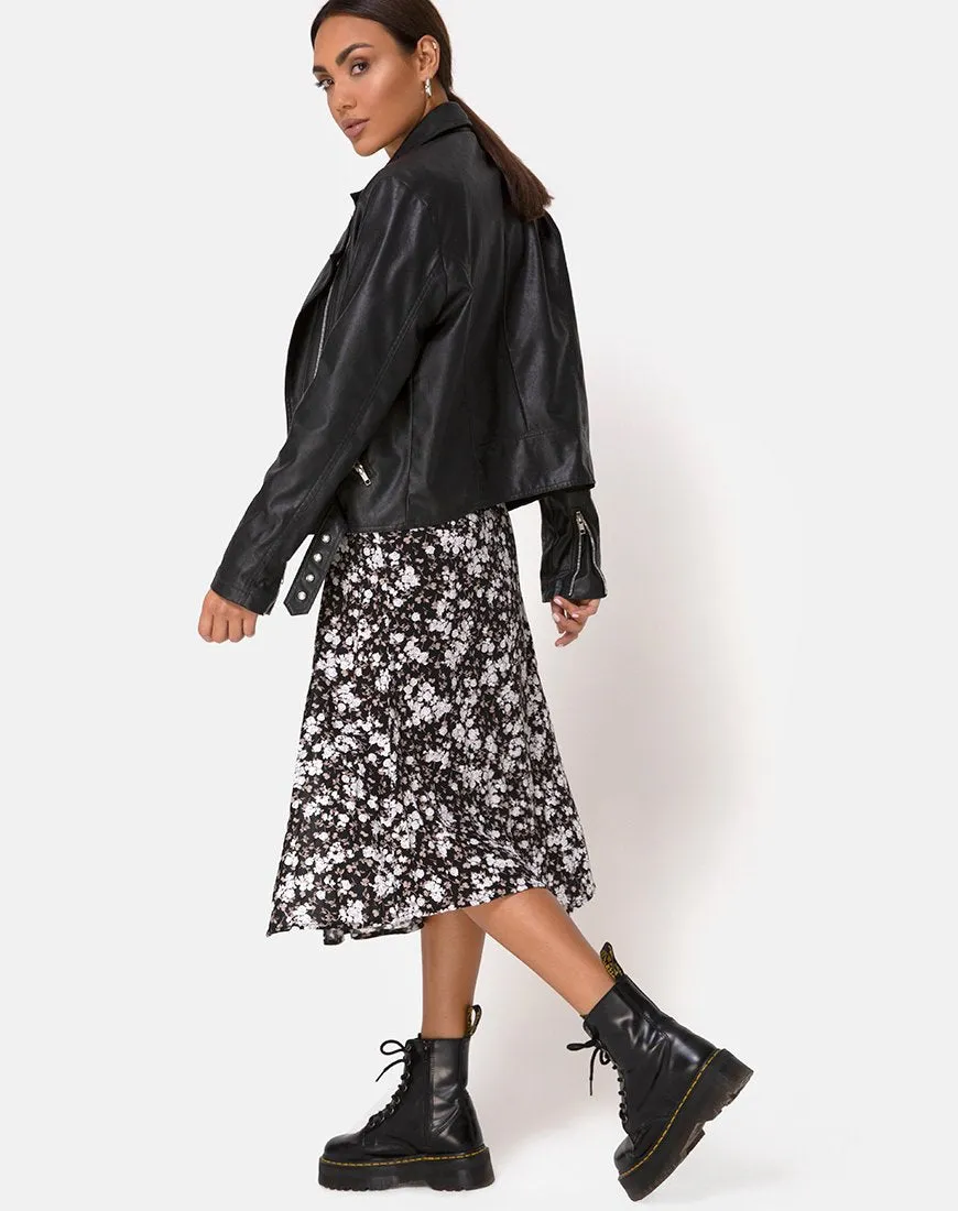 Saika Midi Skirt in Dark Wild Flower