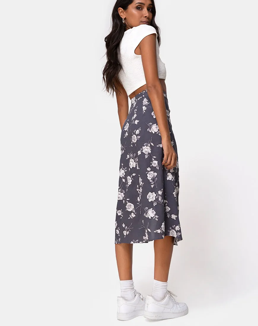 Saika Skirt in White Rose Grey