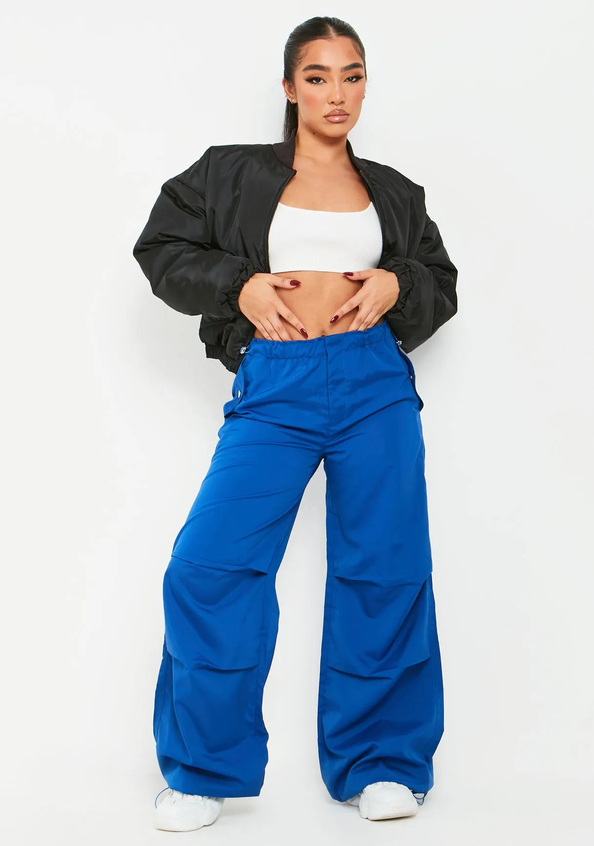 Samantha Cobalt Blue Parachute Cargo Pants