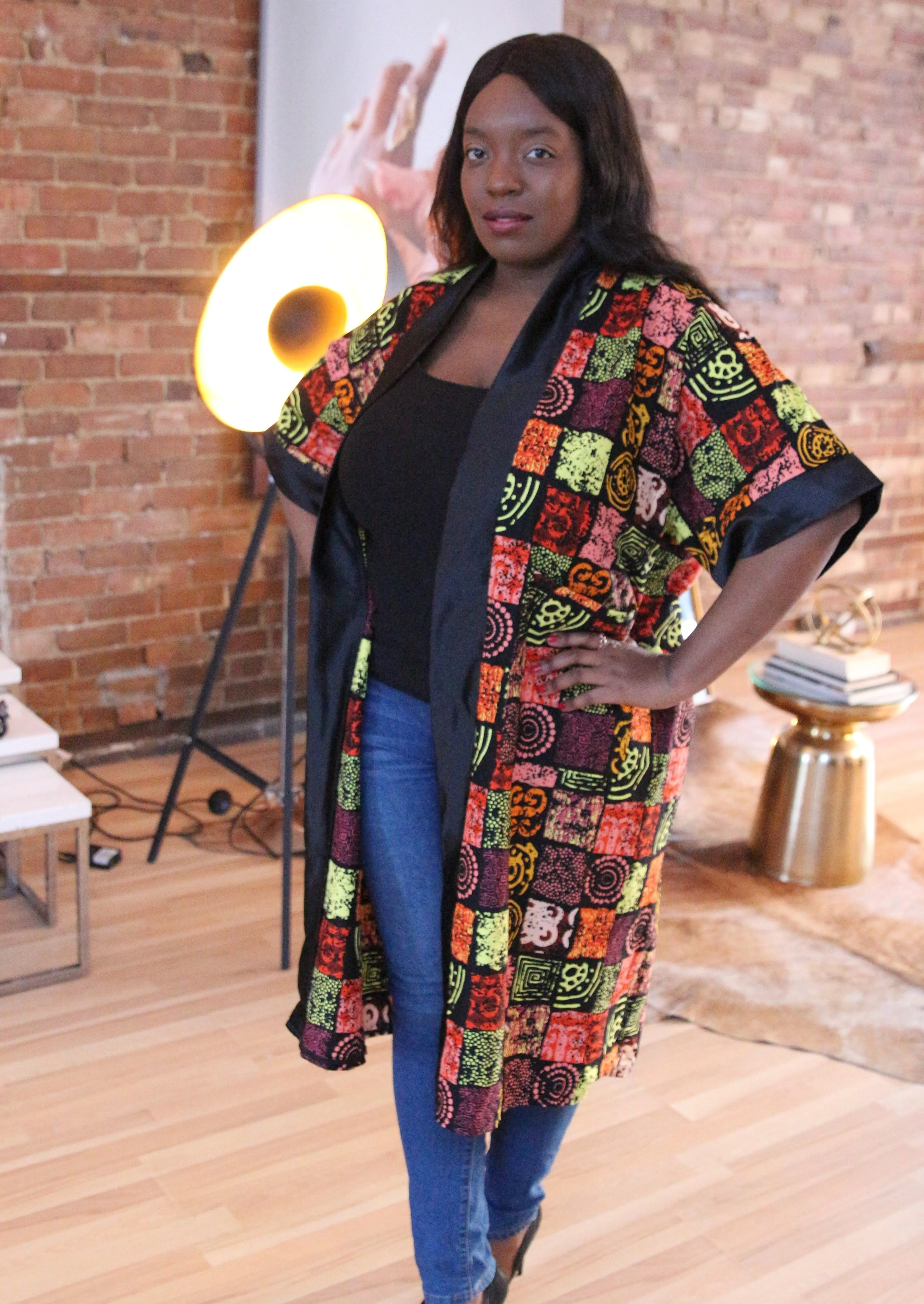 Samy African print kimono jacket