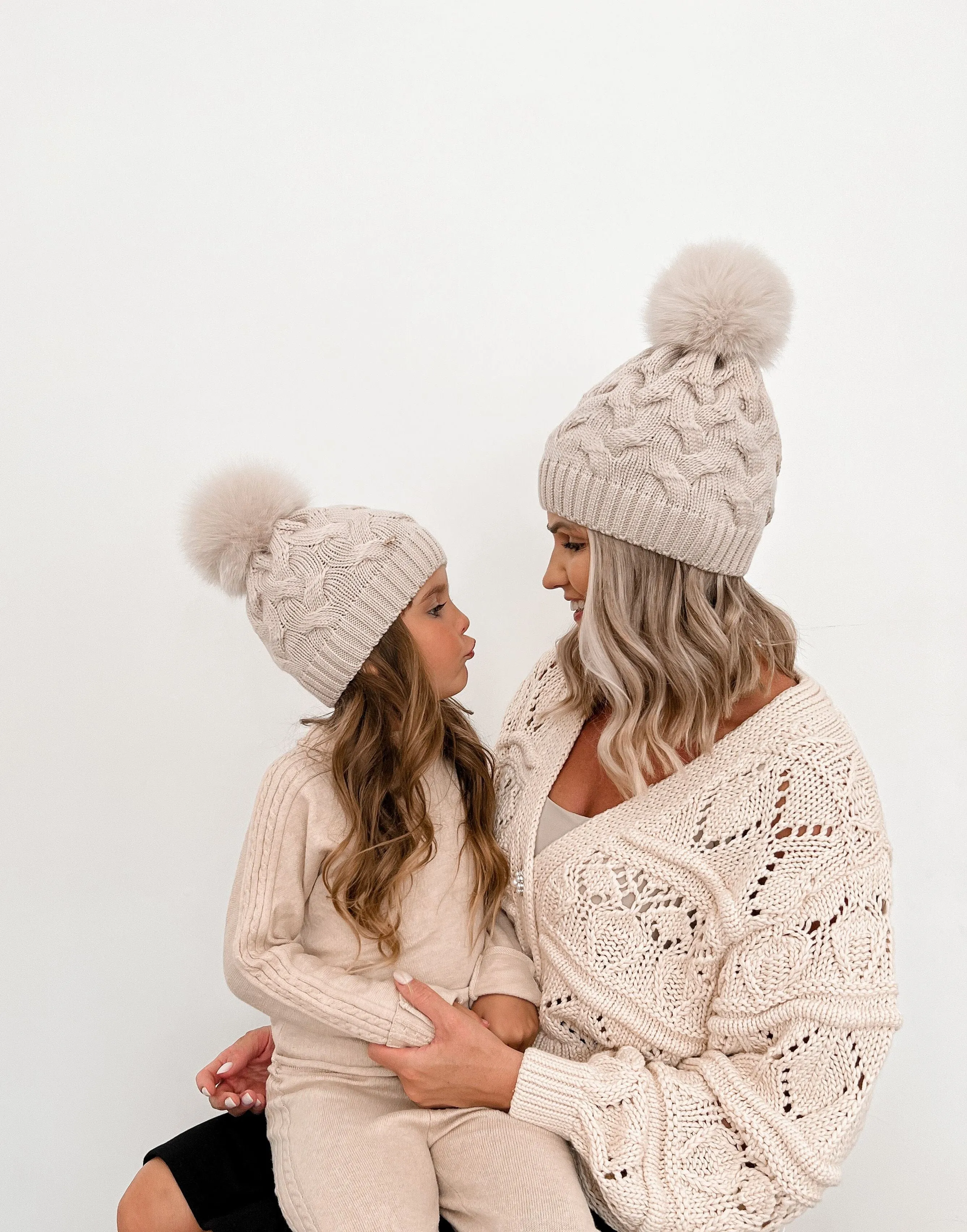 Sandstone Merino Wool Kids Beanie Hat